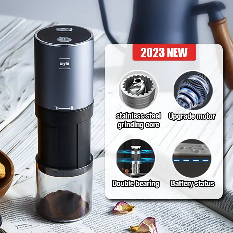 Electric Coffee Grinder New Upgrade Mini Portable Coffee Bean Grinder USB Charge Stainless Steel Espresso Spice Mill Grinders